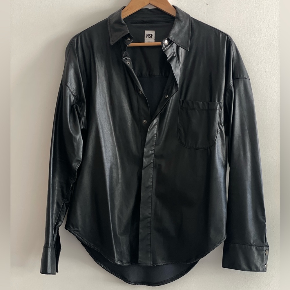 NSF shirt / faux leather NWT